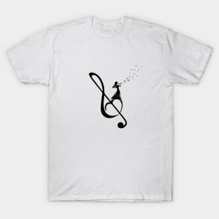 The girl fluting on the Sol T-Shirt